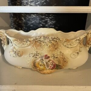 Vintage Floral‎ Footed Jardiniere